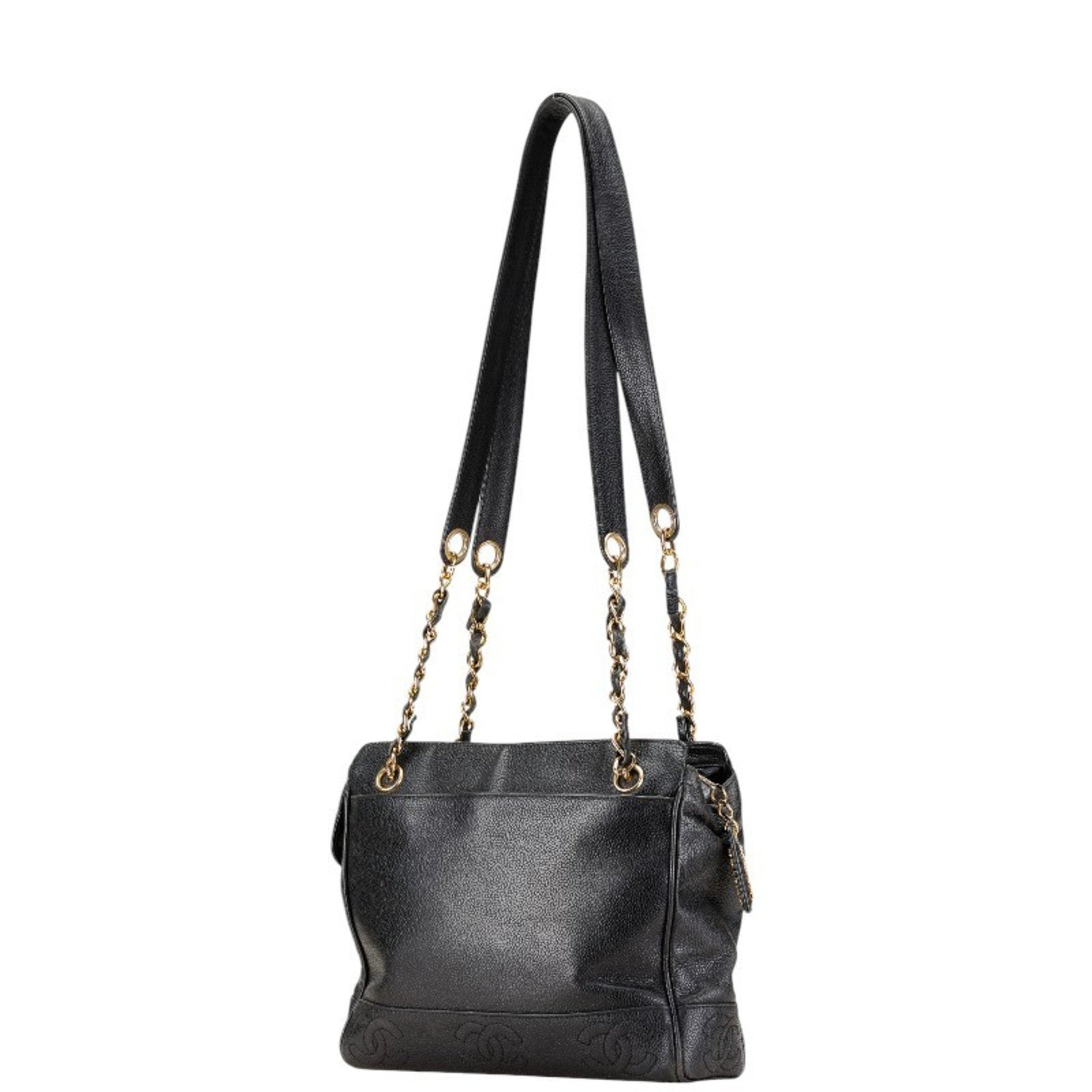 Chanel Triple coco, Black, Leather, shoulder