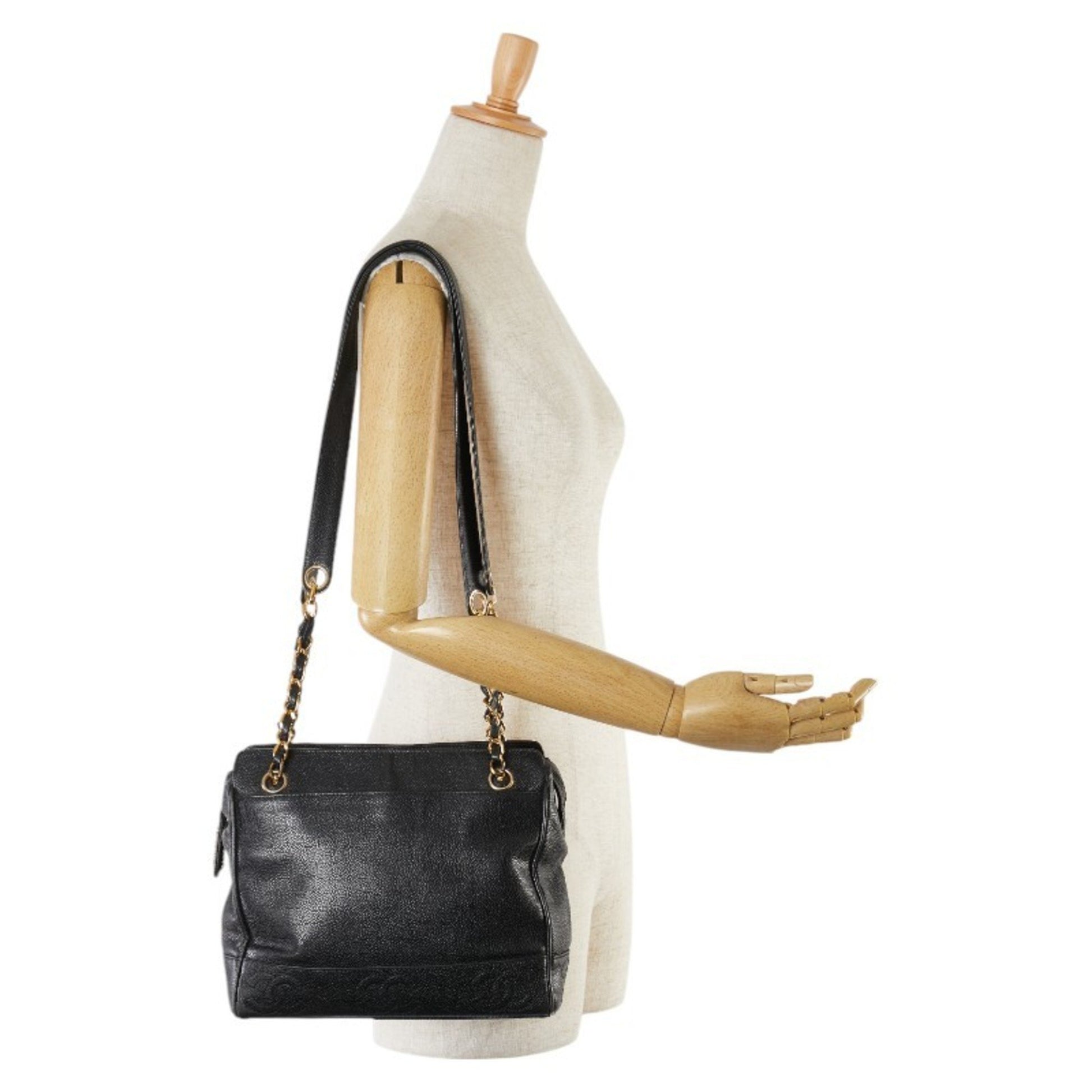 Chanel Triple coco, Black, Leather, shoulder