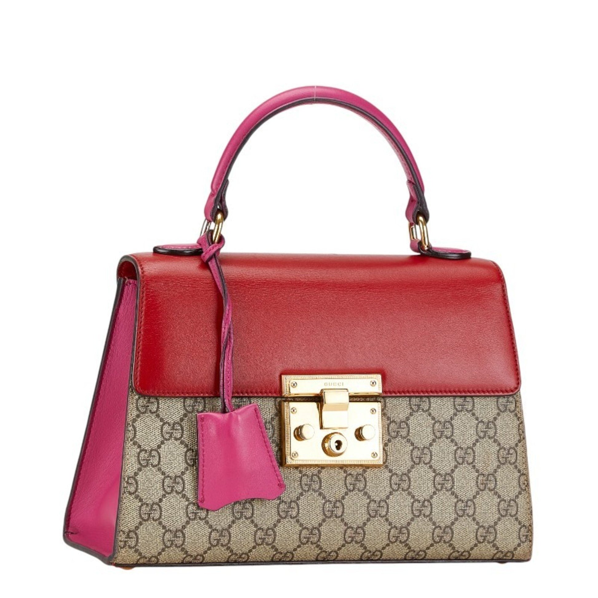 Gucci Padlock, Beige, "CANVAS, LEATHER", handbag