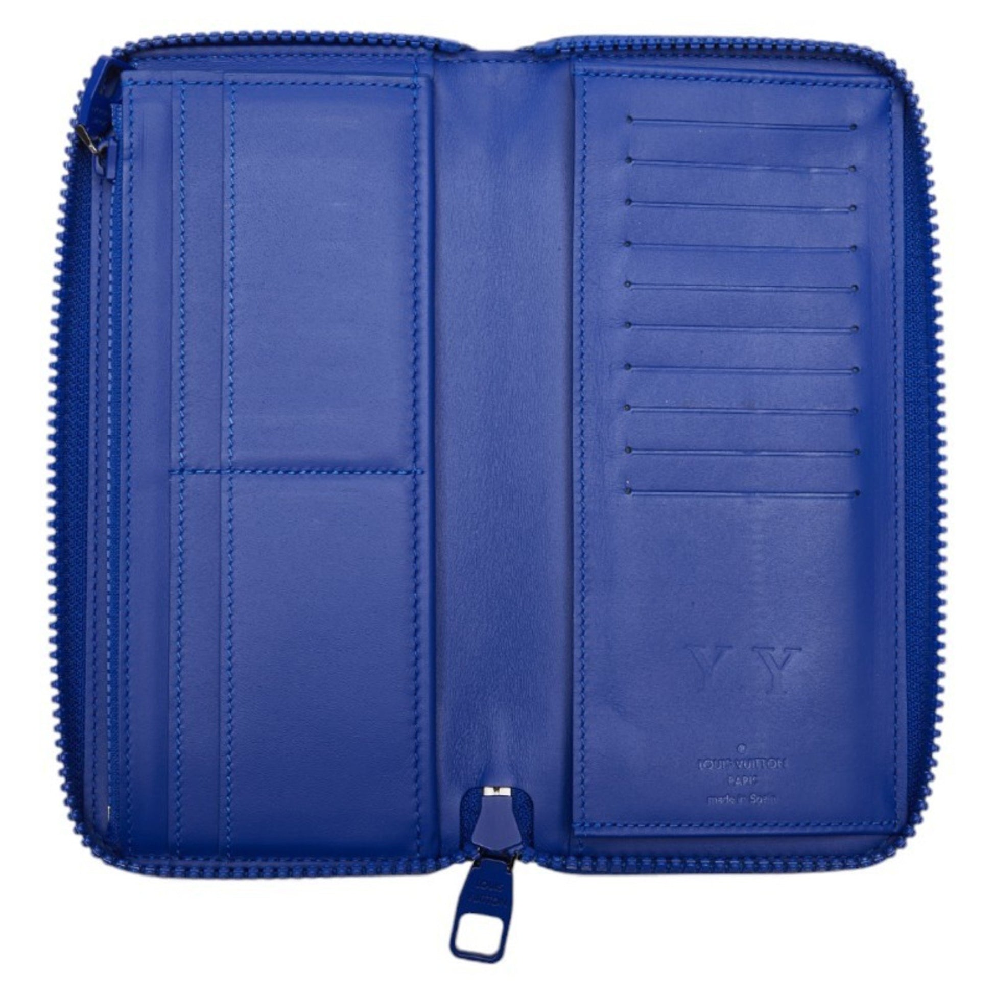 Louis Vuitton Zippy Wallet Vertical, Blue, Leather, wallet