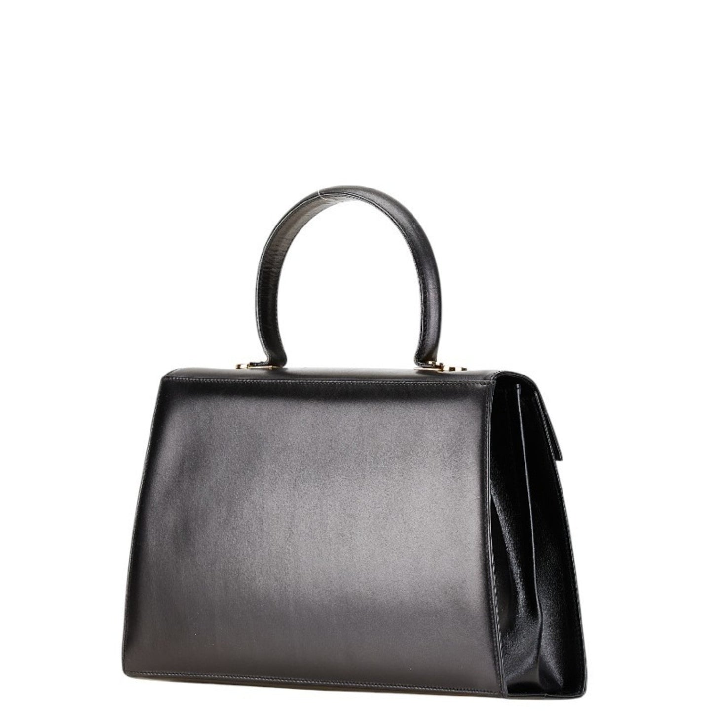 Salvatore Ferragamo Gancini, Black, Leather, handbag