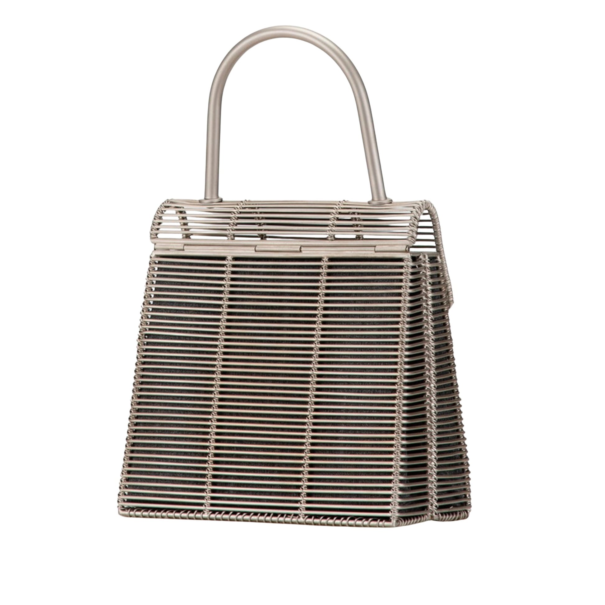 Salvatore Ferragamo Gancini, Silver, Metal, handbag