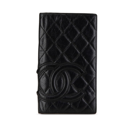 Chanel Cambon, Black, Leather, wallet