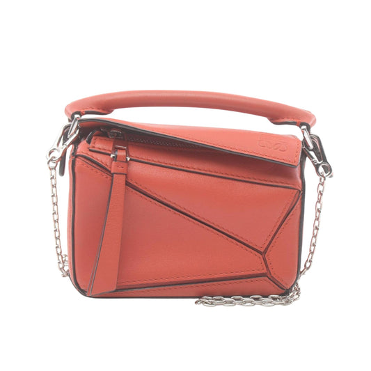 Loewe Puzzle, Orange, Leather, handbag