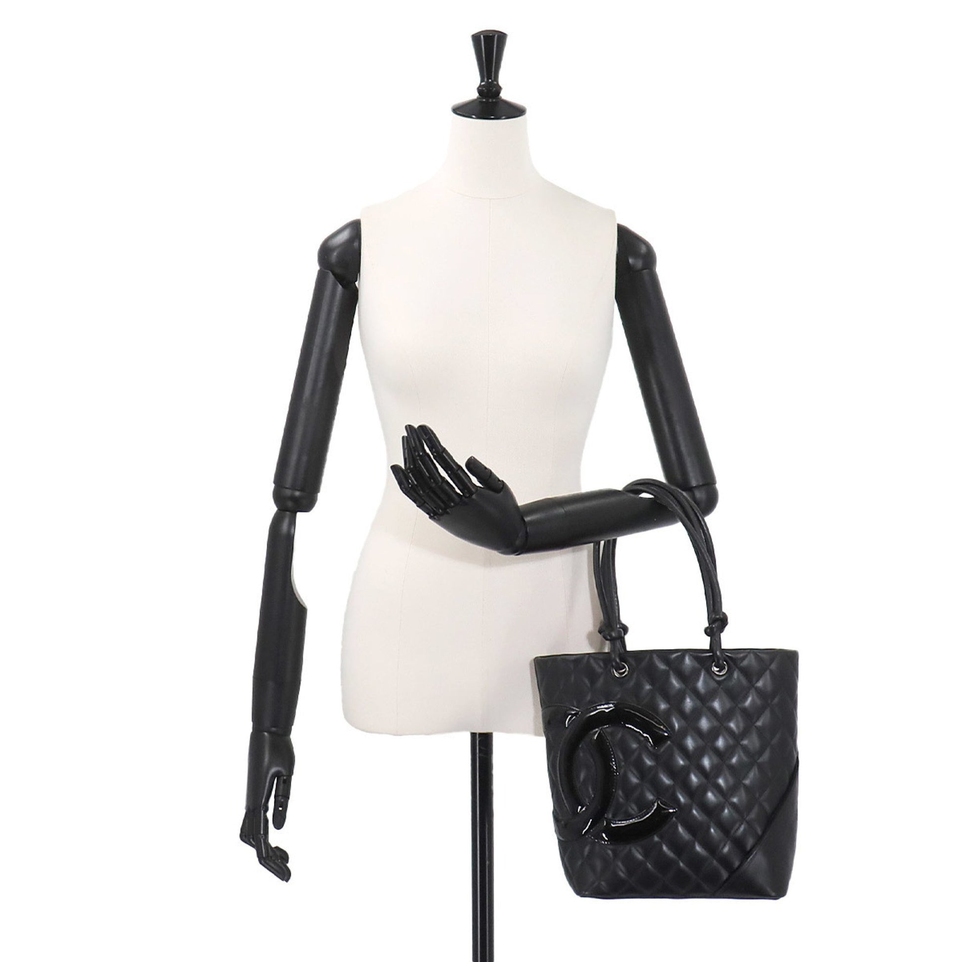 Chanel Cambon line, Black, Leather, tote