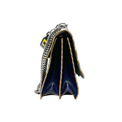 Fendi Kan I, Navy, Leather, shoulder
