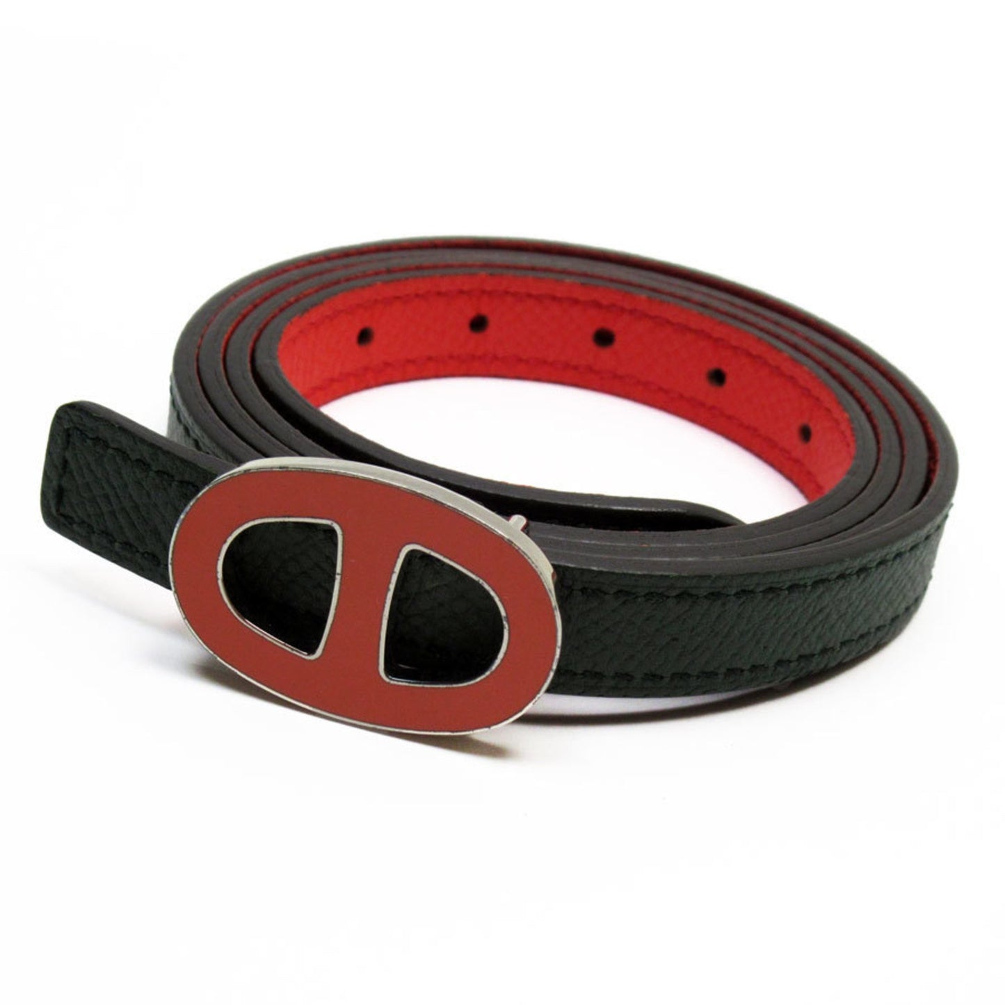 Hermès Chaine d'ancre, Black, Leather, belt