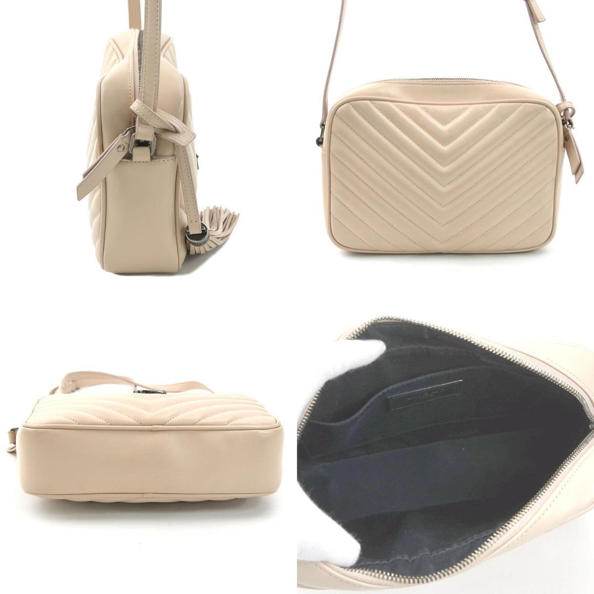 Saint Laurent Lou, Beige, Leather, shoulder