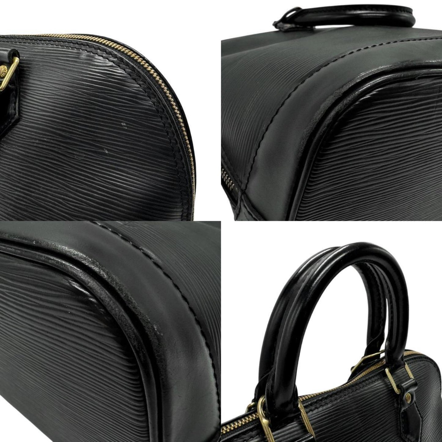 Louis Vuitton Alma, Black, Leather, handbag