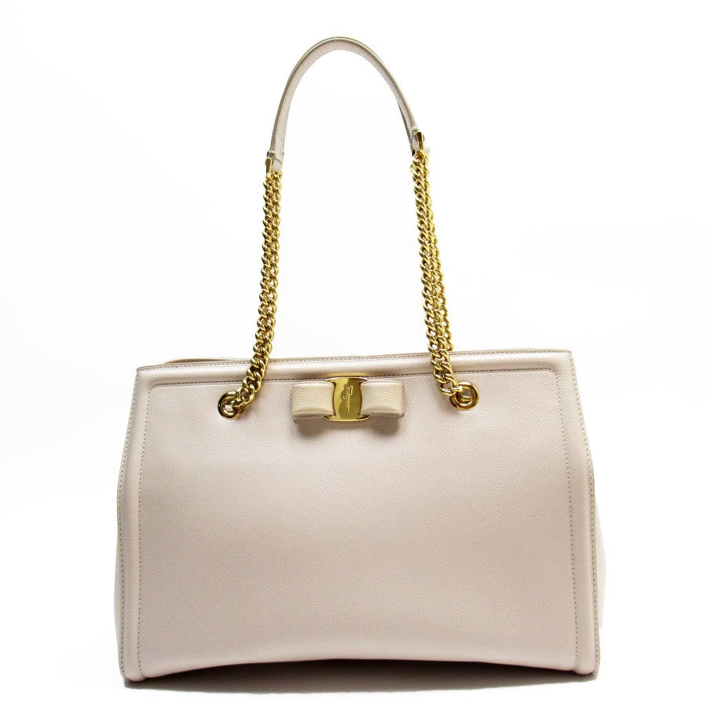 Salvatore Ferragamo Melike, Beige, Leather, shoulder