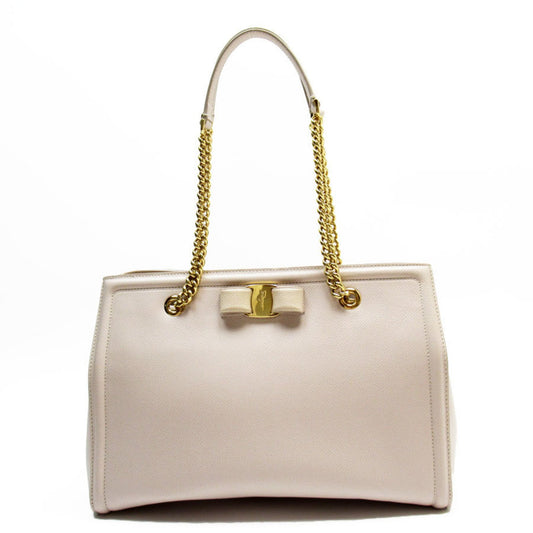 Salvatore Ferragamo Melike, Beige, Leather, shoulder