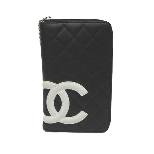 Chanel Cambon line, Black, Leather, wallet