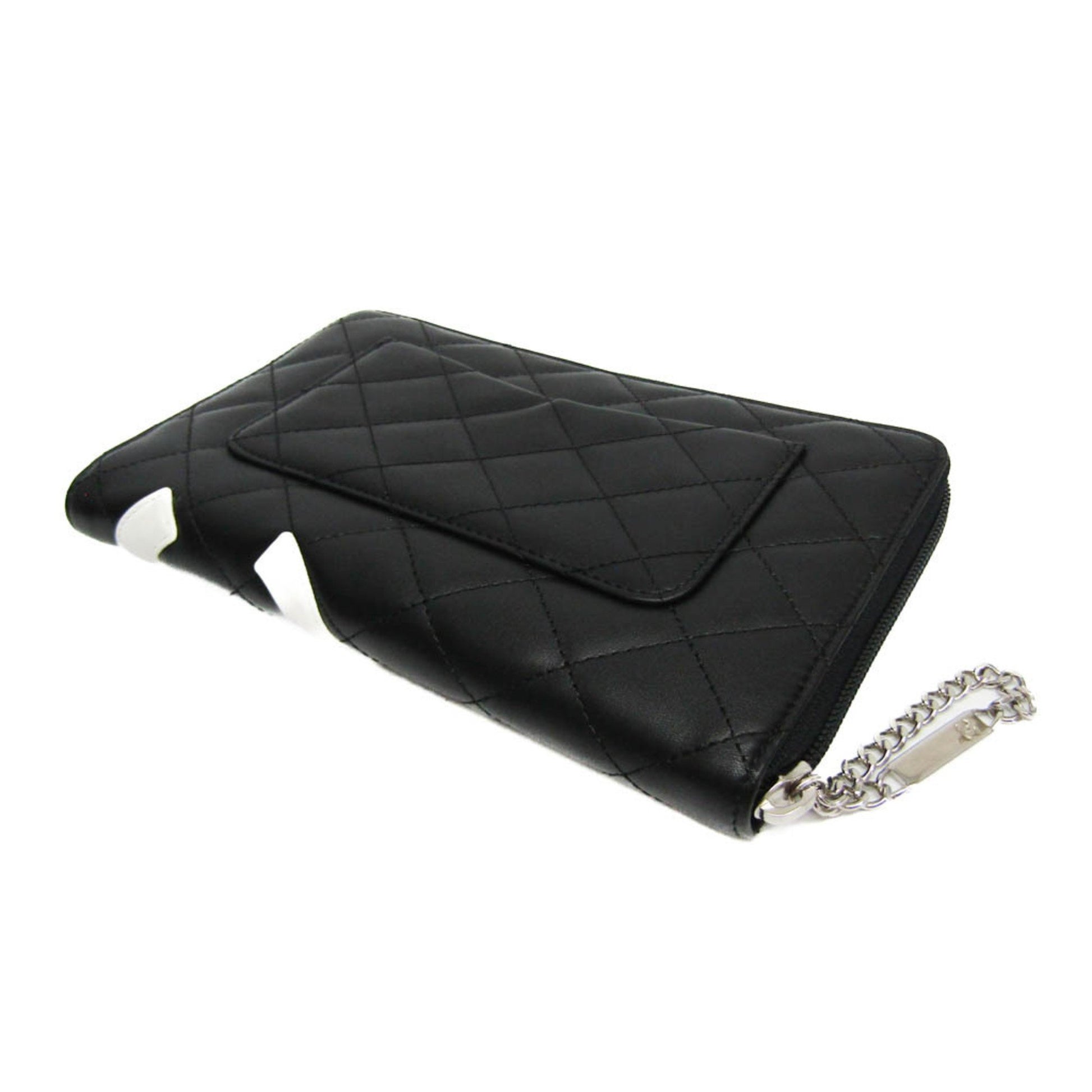 Chanel Cambon line, Black, Leather, wallet