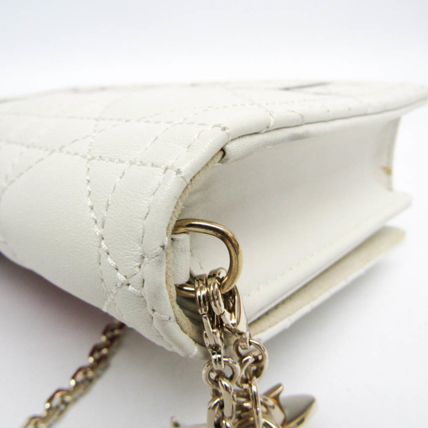 Dior Cannage/Lady, White, Leather, clutch