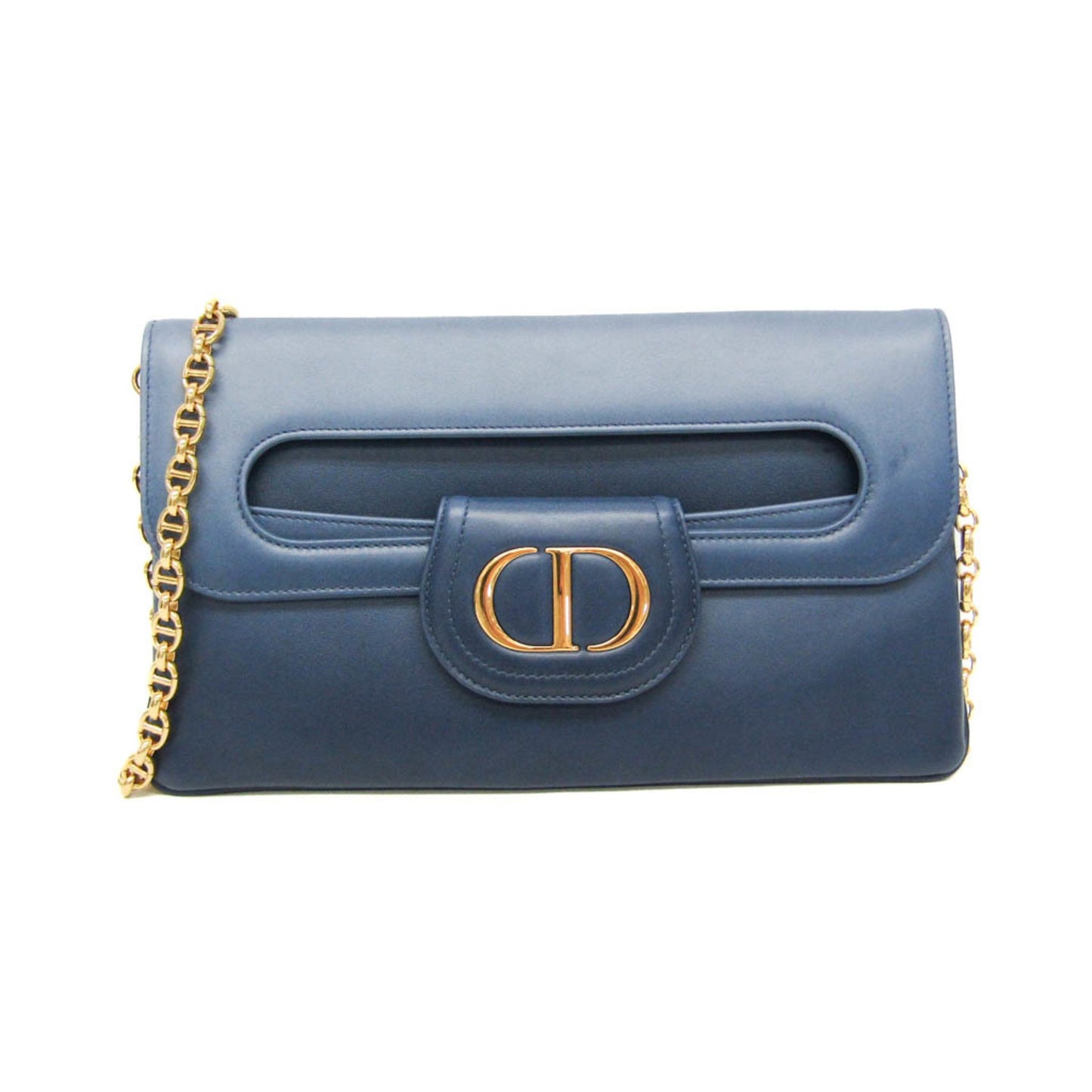 Dior --, Blue, Leather, clutch