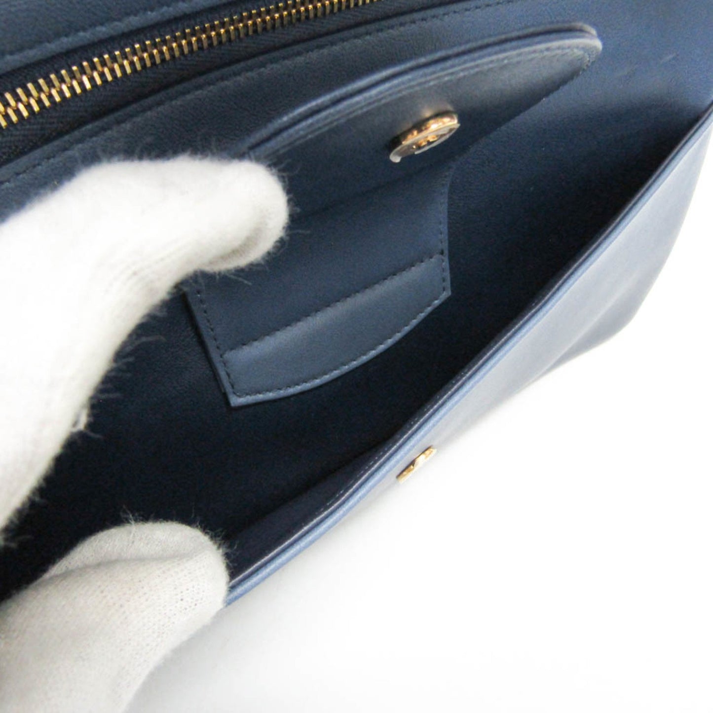 Dior --, Blue, Leather, clutch