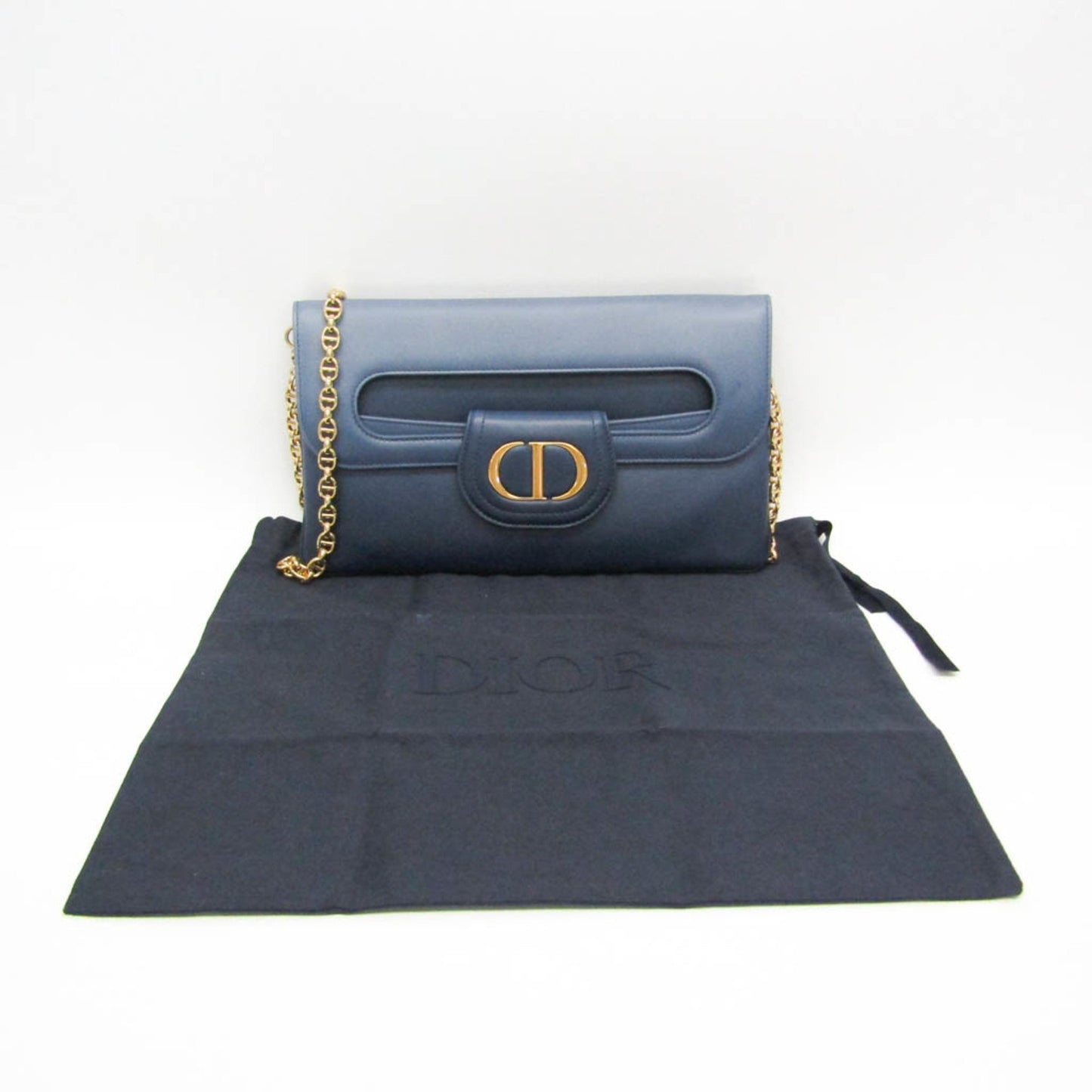 Dior --, Blue, Leather, clutch