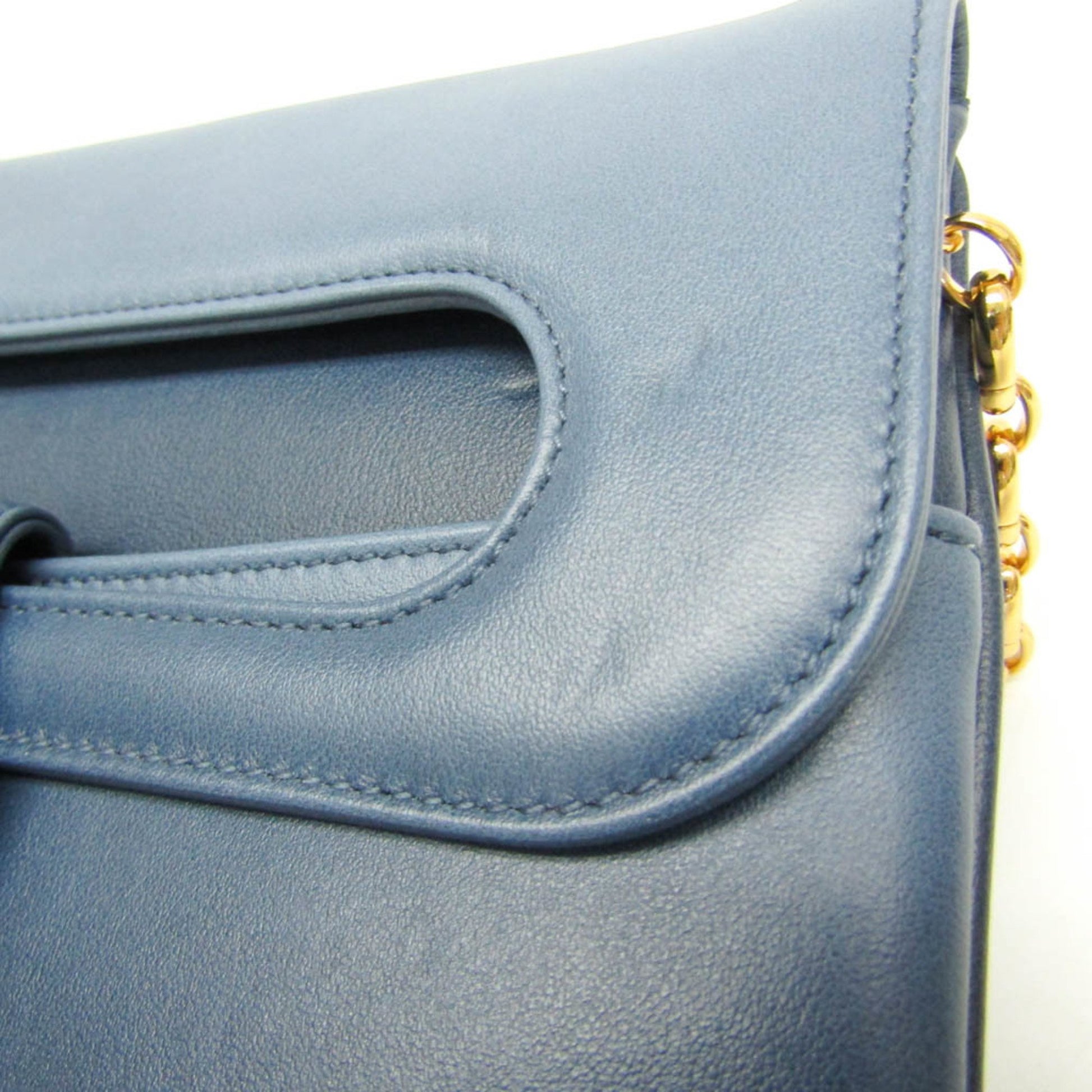 Dior --, Blue, Leather, clutch