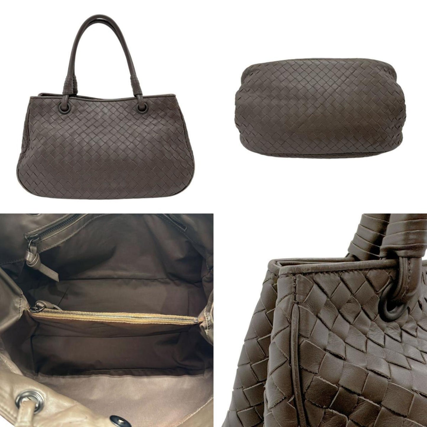 Bottega Veneta Intrecciato, Brown, Leather, handbag