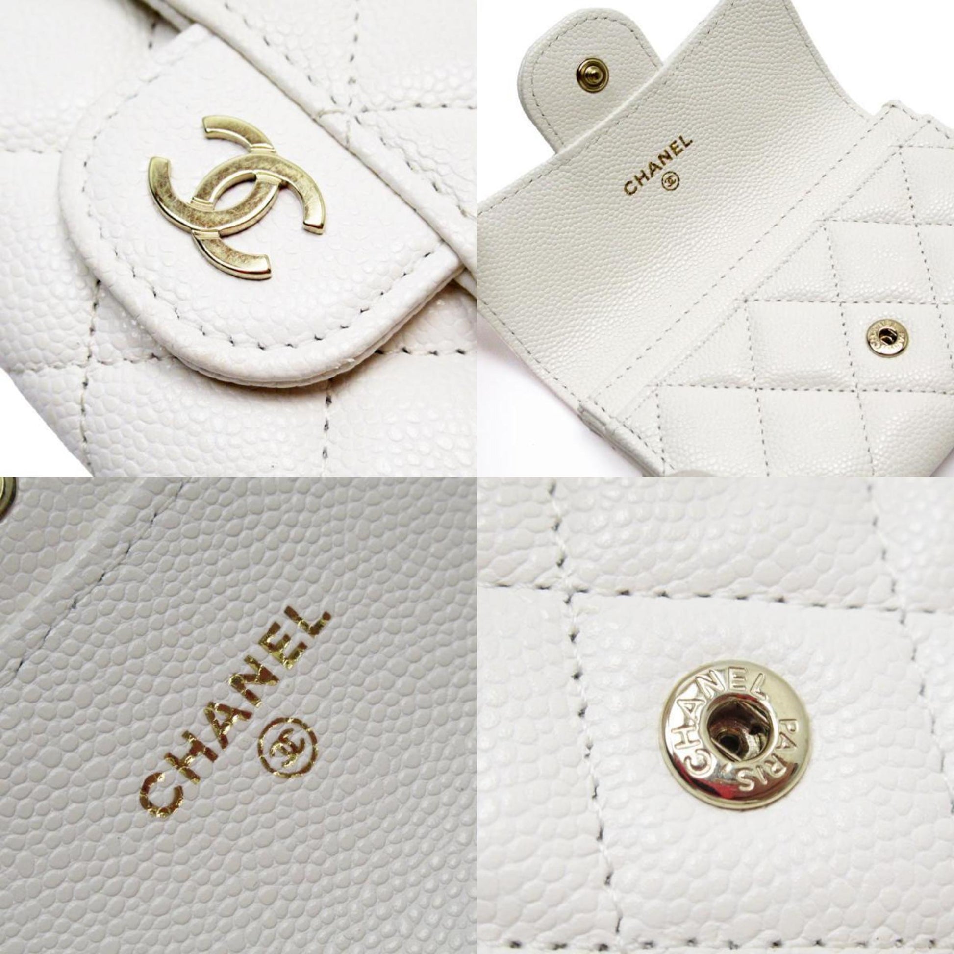 Chanel, White, Leather, wallet