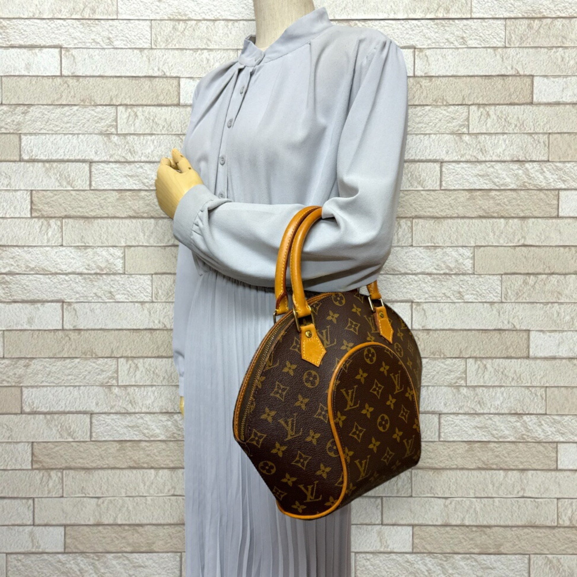 Louis Vuitton Ellipse PM, Brown, Canvas, handbag