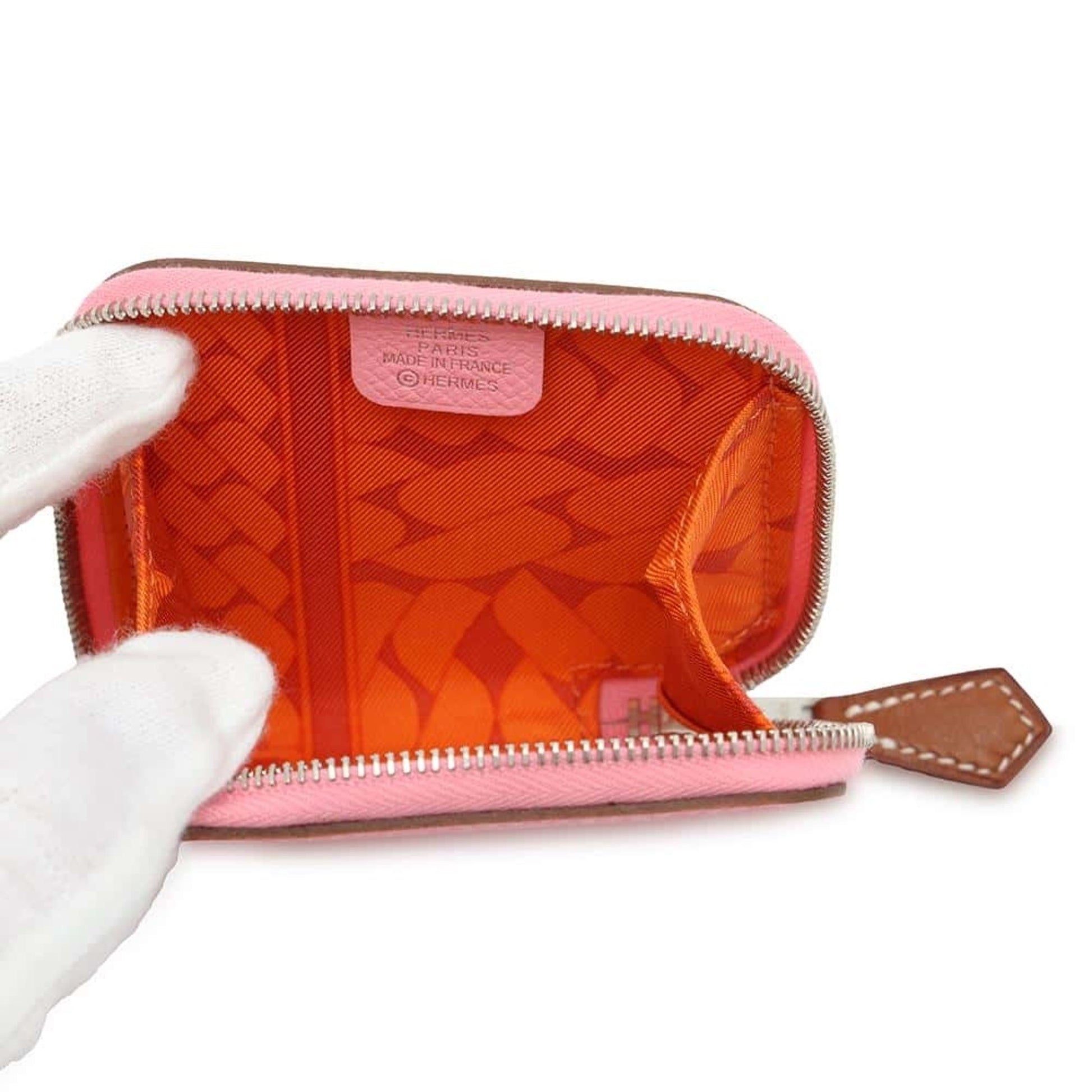 Hermès Silk'In, Pink, Leather, wallet