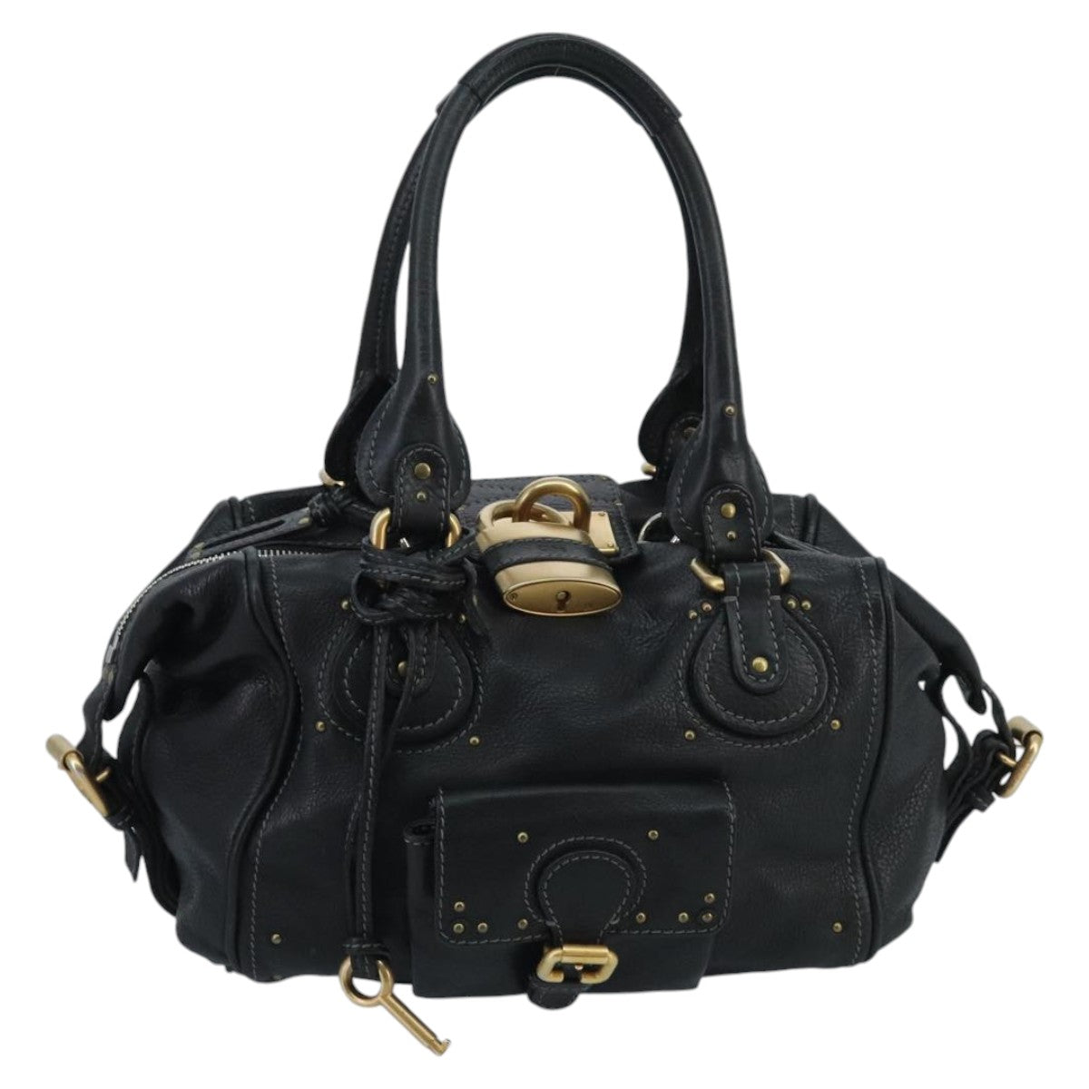 Chloé Paddington, Black, Leather, handbag