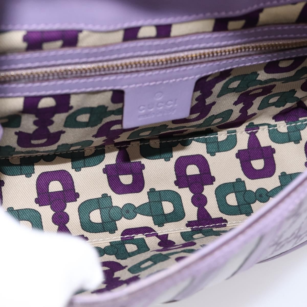 Gucci Web Flap Guccissima, Purple, Leather, Shoulder Bag