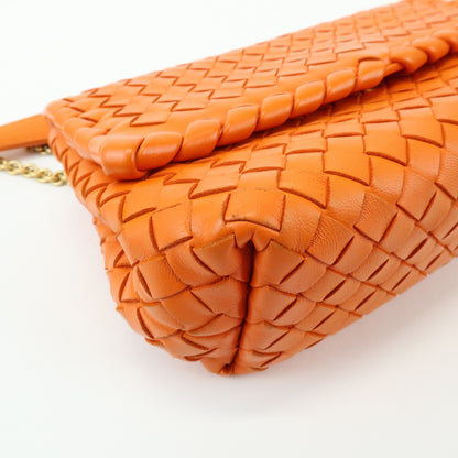 Bottega Veneta Olimpia Intrecciato Nappa, Orange, Leather, Crossbody Bag