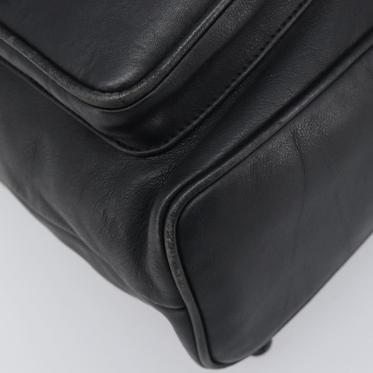 Gucci Vintage Bamboo Leather, Black, Leather, Backpack