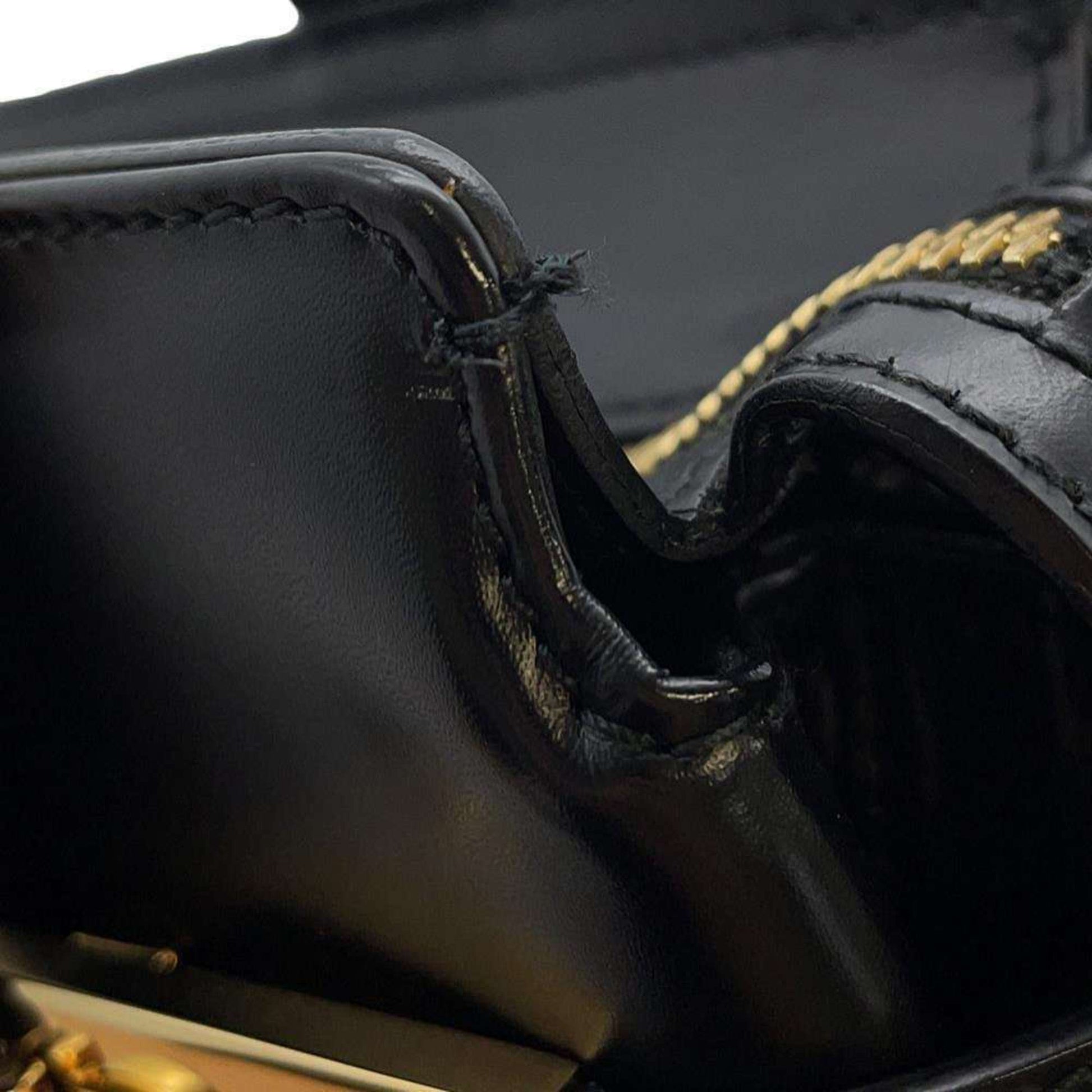 Salvatore Ferragamo Gancini, Black, Leather, handbag