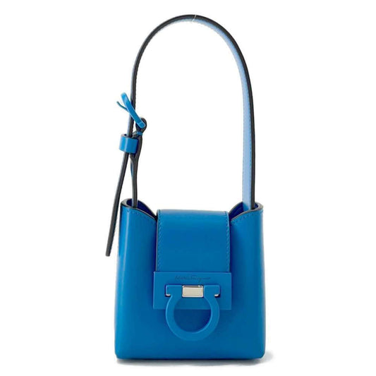 Salvatore Ferragamo Gancini, Blue, Leather, handbag