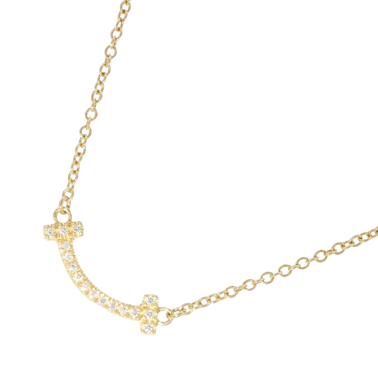 Tiffany & Co T Smile, Gold, Yellow Gold, necklace