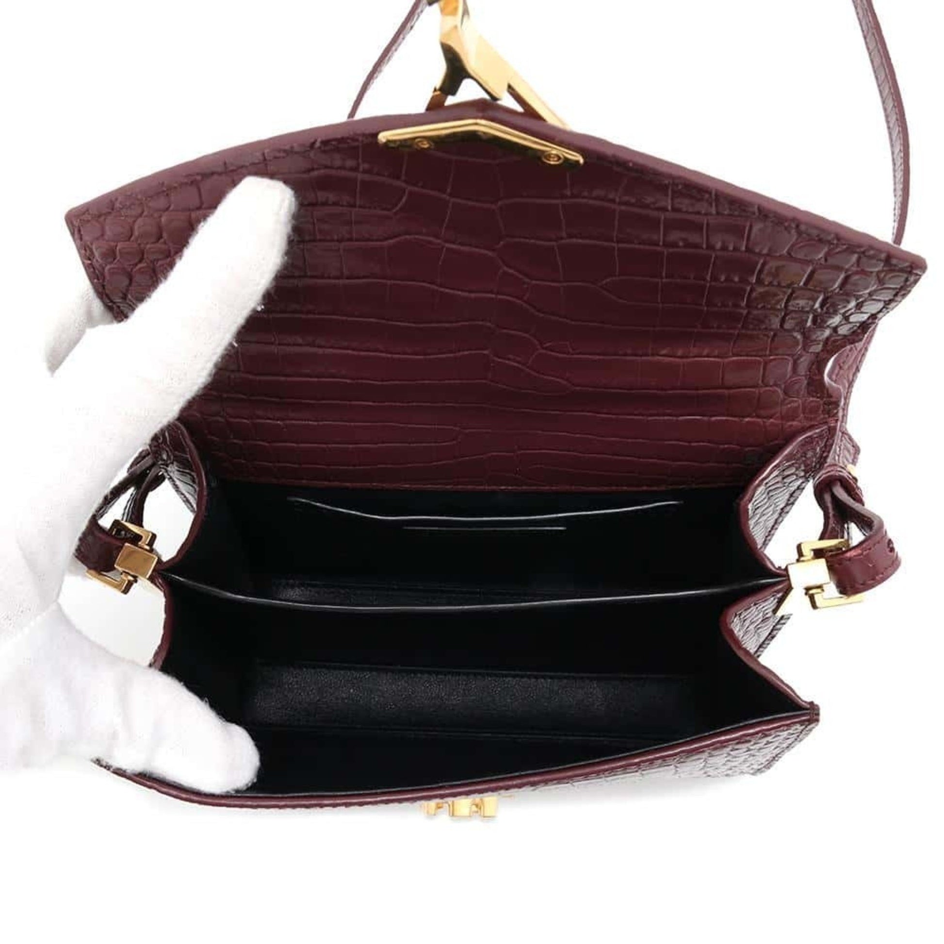 Saint Laurent Cassandra, Burgundy, Leather, handbag