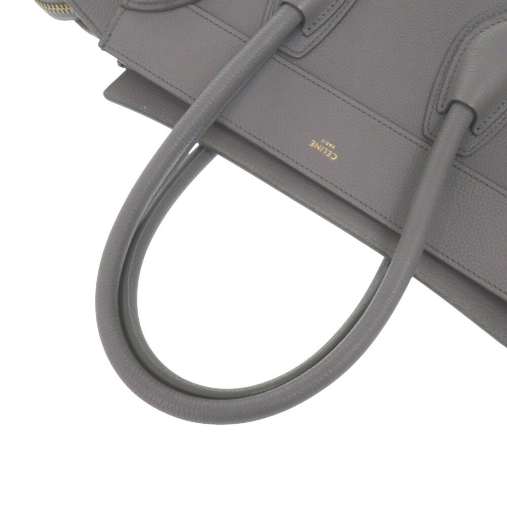 Céline Luggage, Grey, Leather, handbag