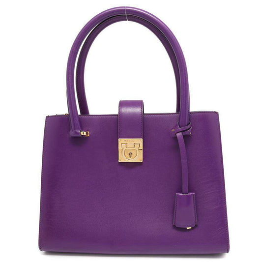 Salvatore Ferragamo Gancini, Purple, Leather, handbag