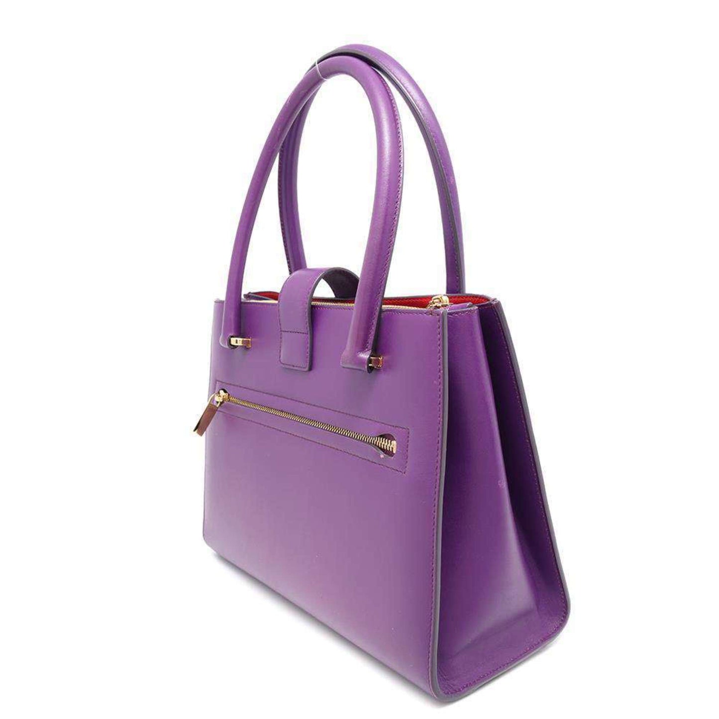 Salvatore Ferragamo Gancini, Purple, Leather, handbag