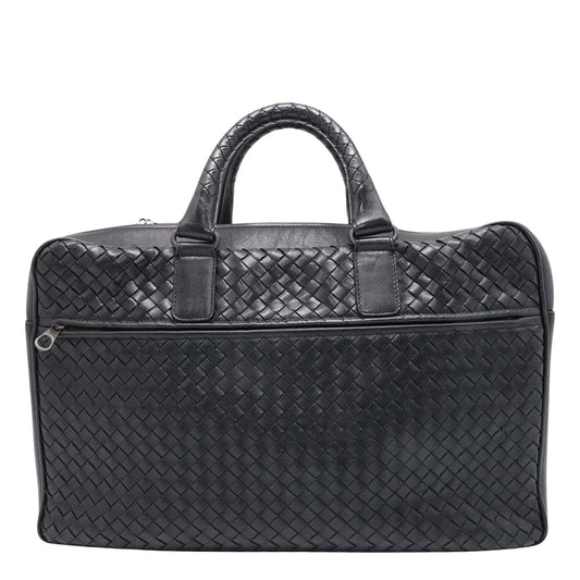 Bottega Veneta Intrecciato, Black, Leather, briefcase