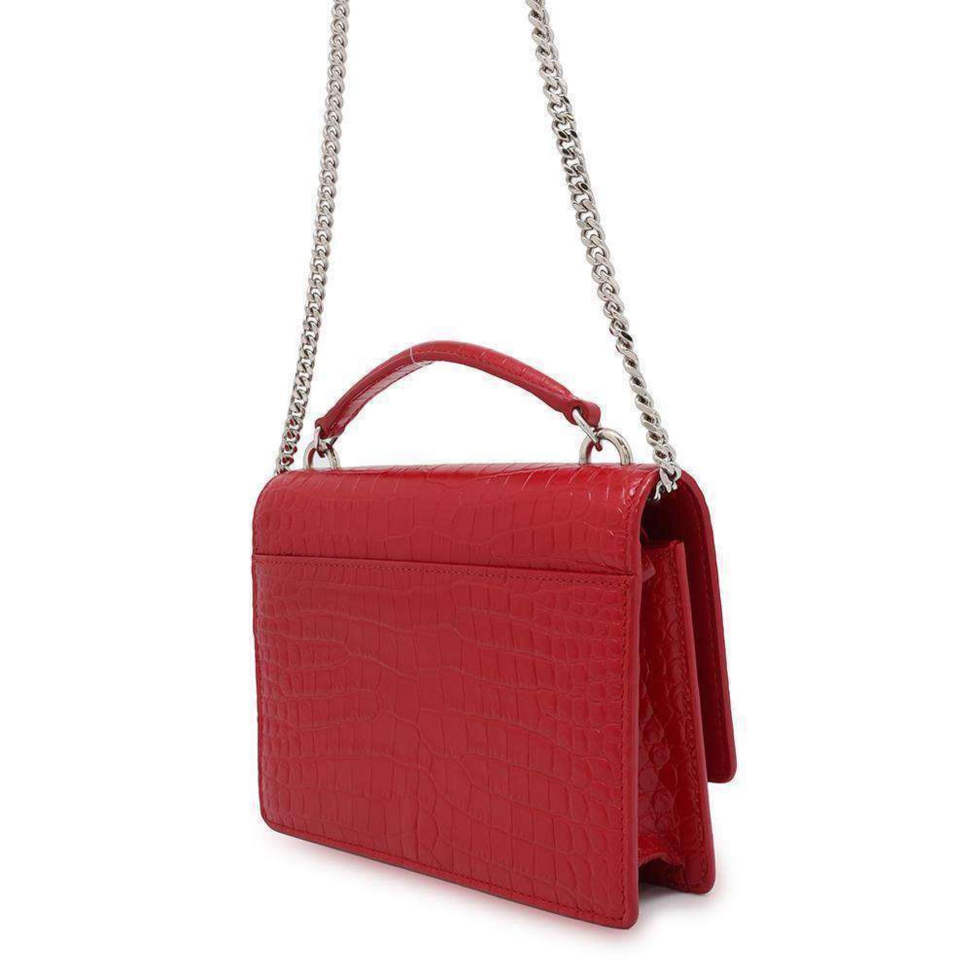 Saint Laurent Sunset, Red, Leather, shoulder