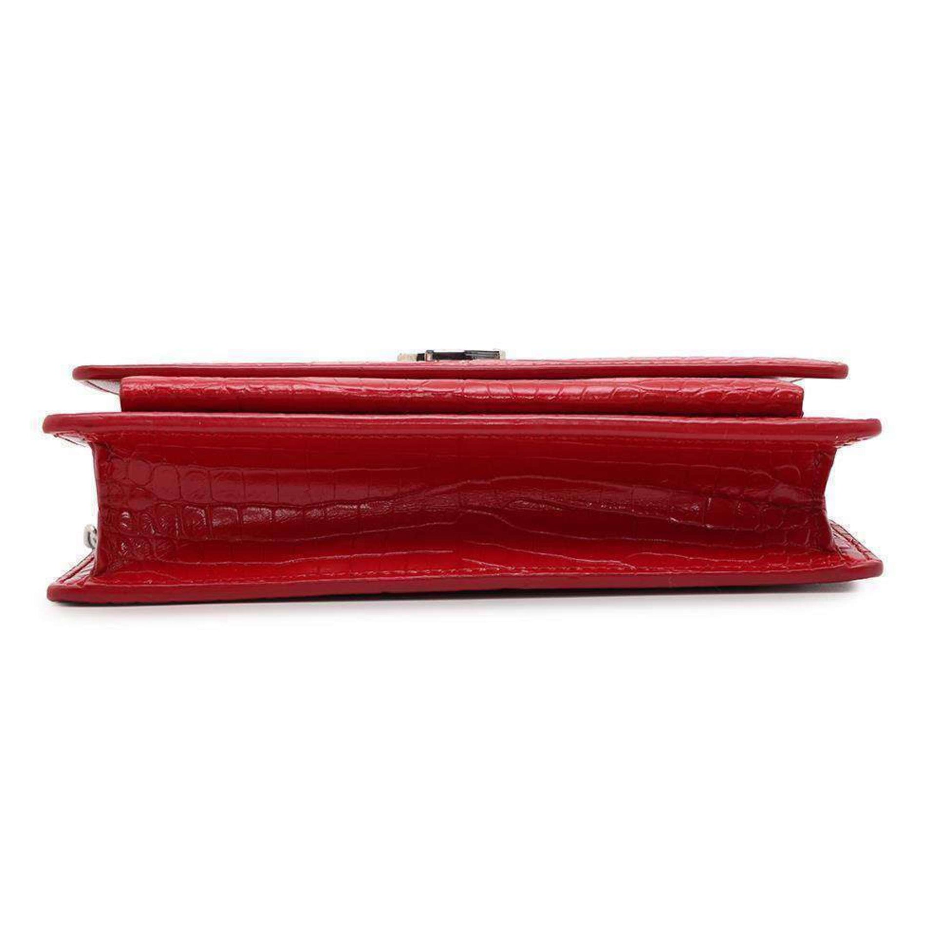 Saint Laurent Sunset, Red, Leather, shoulder