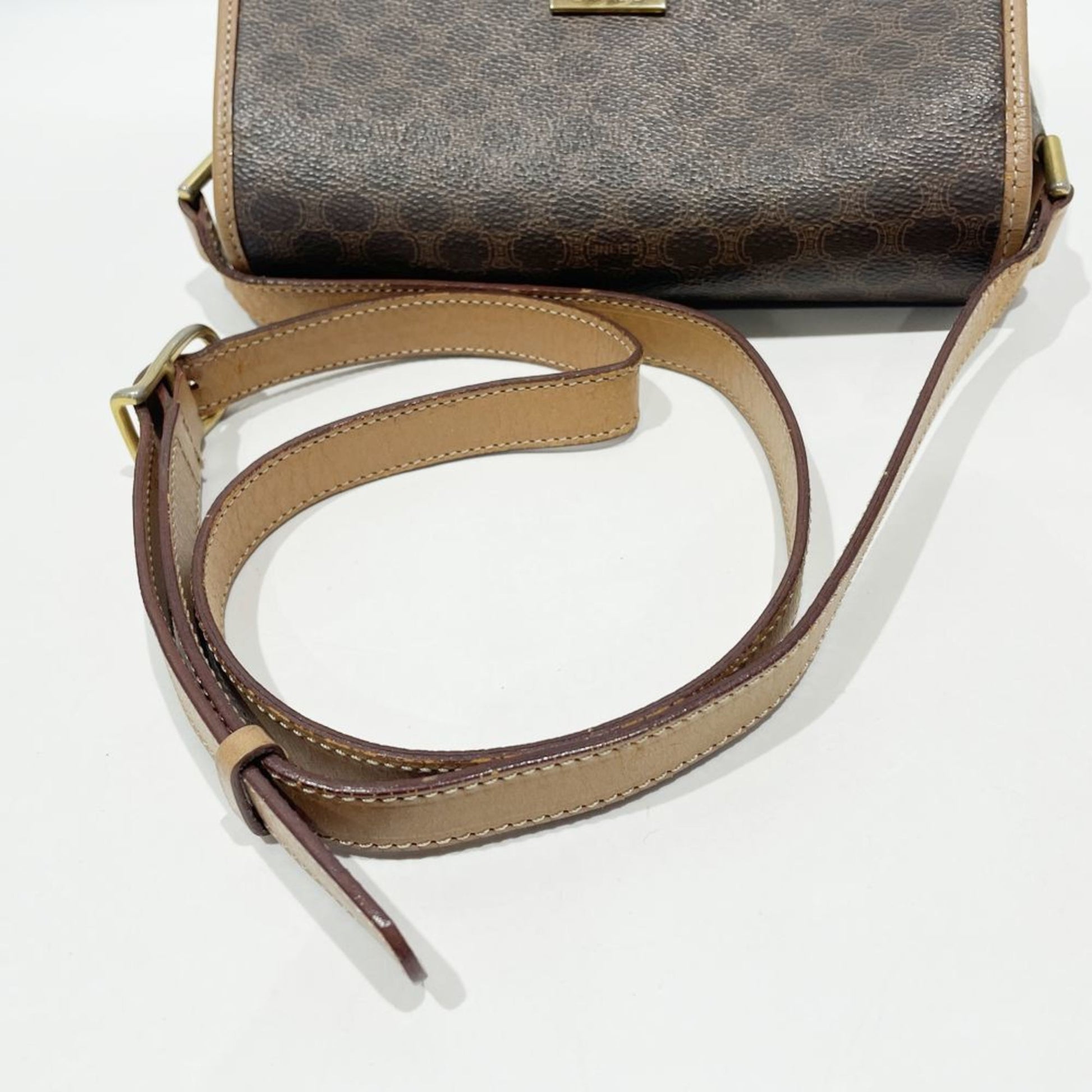 Céline, Brown, Canvas, shoulder