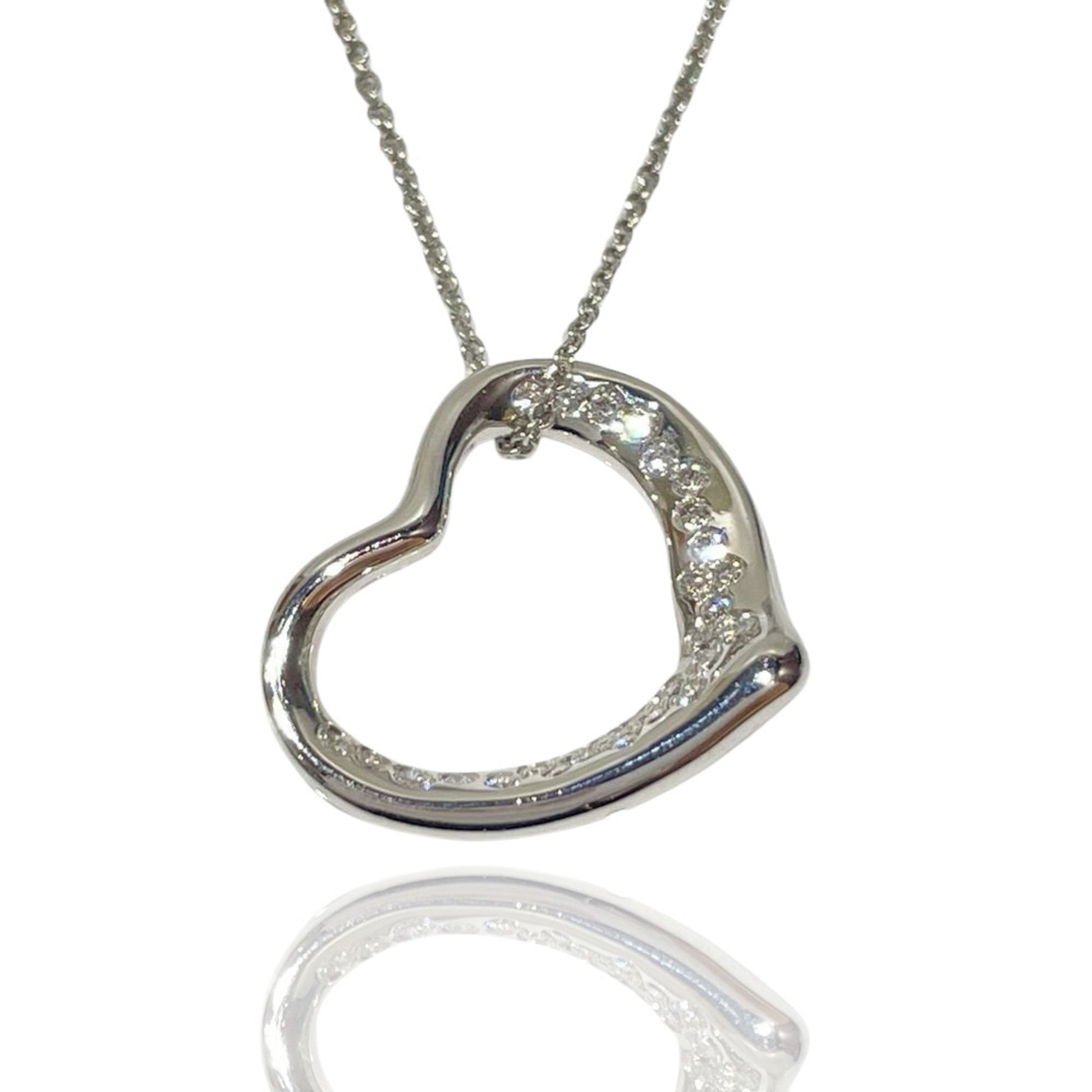 Tiffany & Co Open Heart, Silver, Platinum, necklace