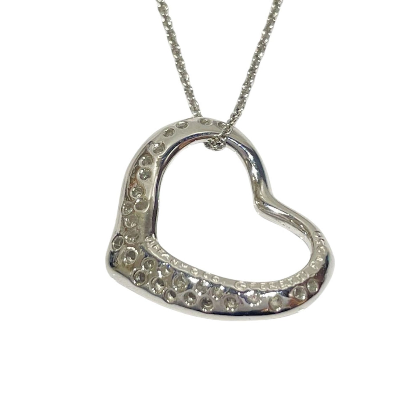 Tiffany & Co Open Heart, Silver, Platinum, necklace