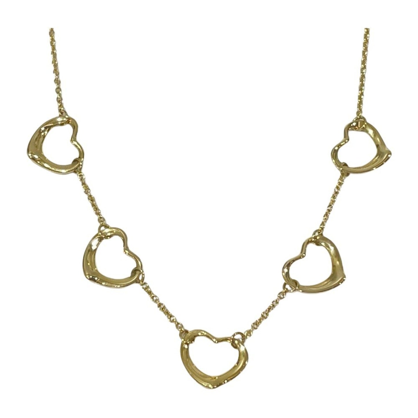 Tiffany & Co Open Heart, Gold, Yellow Gold, necklace