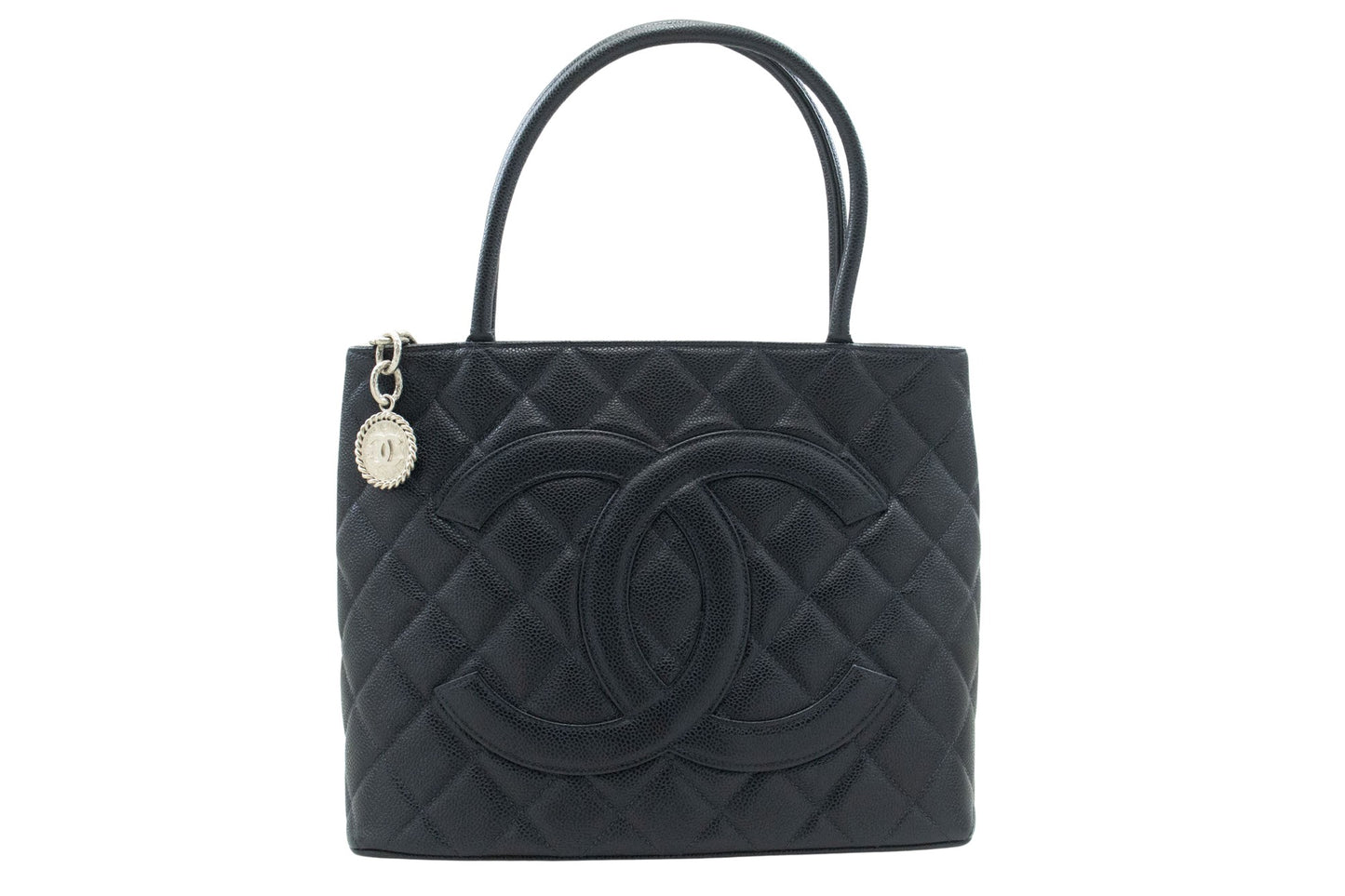 Chanel Medaillon, Black, Leather, tote