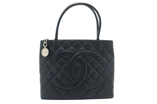 Chanel Medaillon, Black, Leather, tote