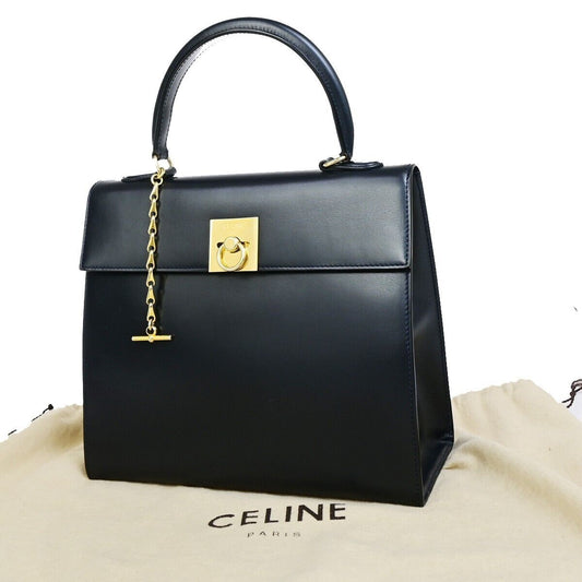 Céline Gancini, Black, Leather, handbag