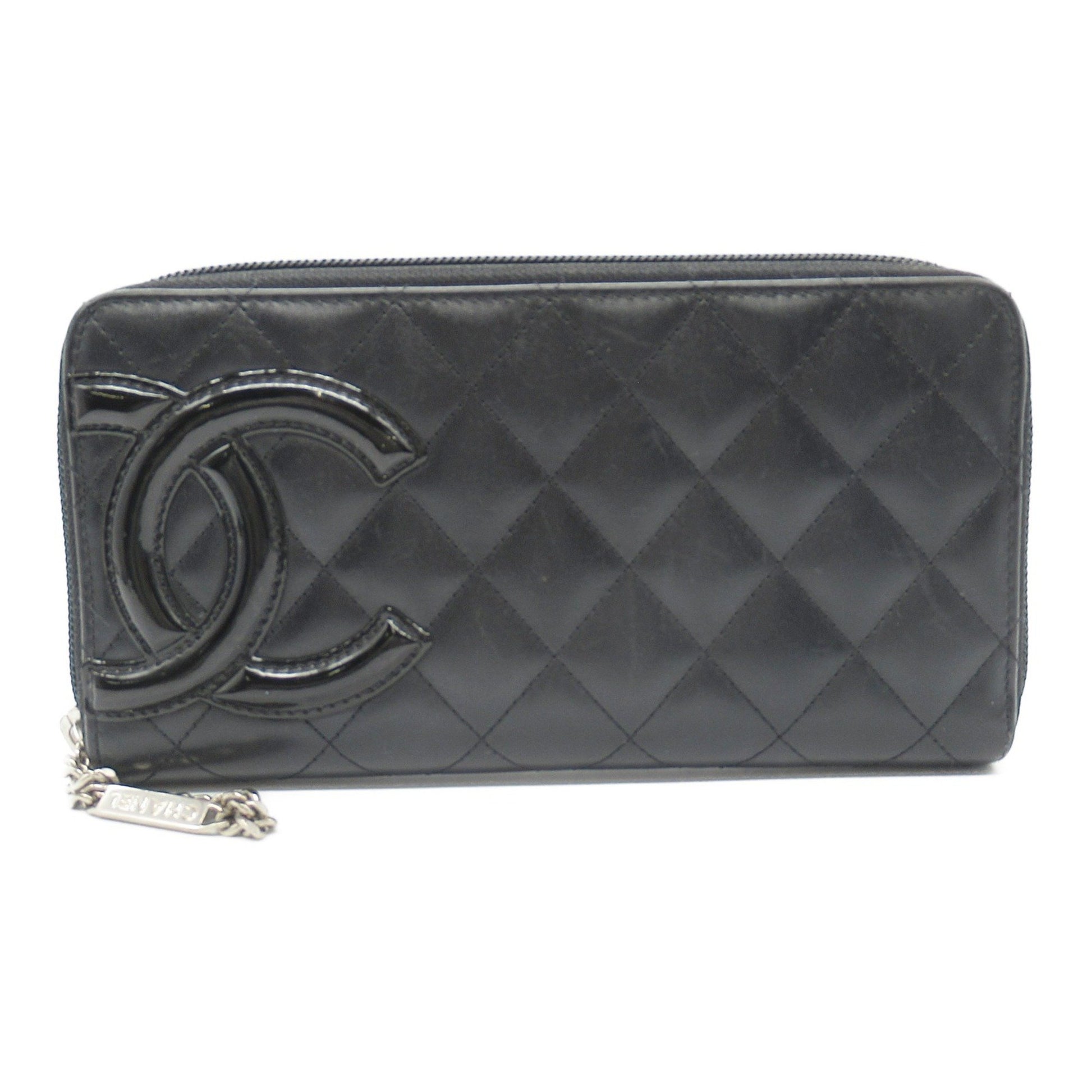 Chanel Cambon line, Black, Leather, wallet