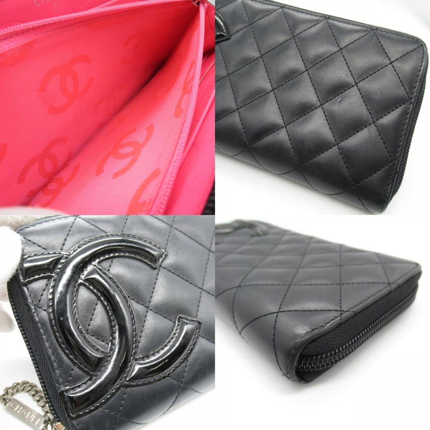 Chanel Cambon line, Black, Leather, wallet