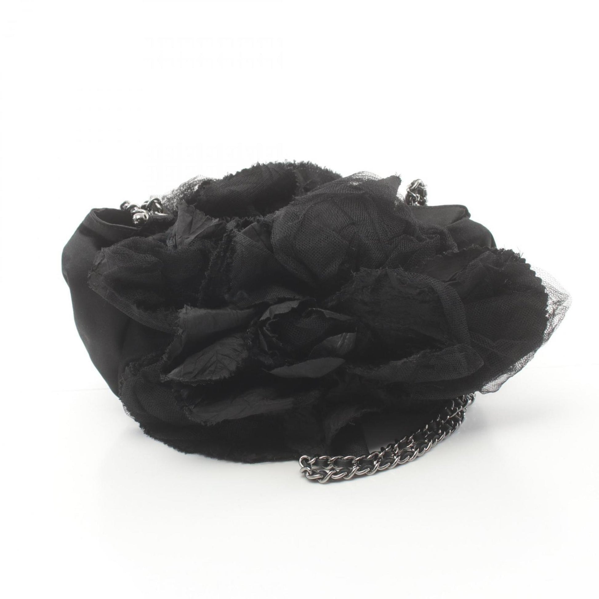 Chanel Camellia, Black, Cloth, shoulder